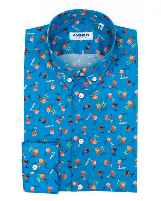 Regular fit shirt with pleats - button down collar - Spritz design