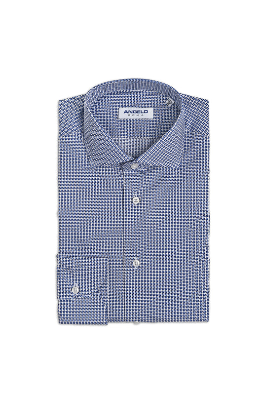 Regular shirt with pleats - French collar 100% Printed cotton