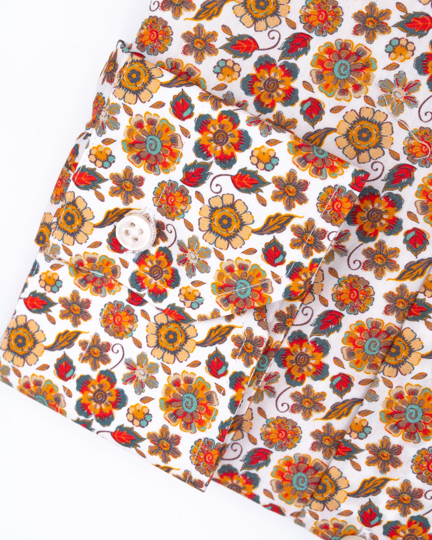 Camicia cotone fiori arancio