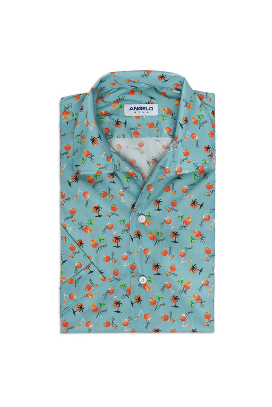 Spritz half sleeve shirt - bowling collar