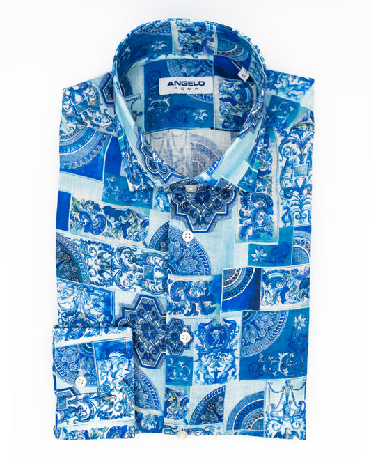Camicia Lino stampato