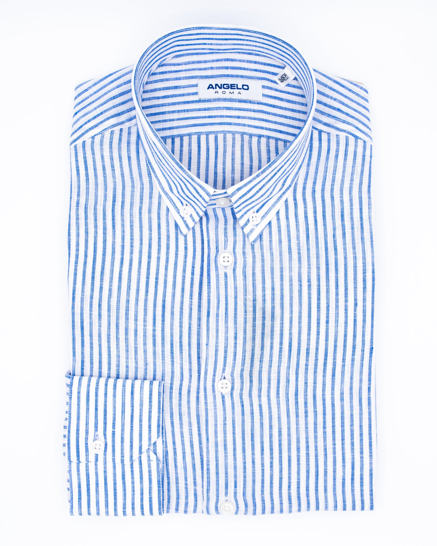 Camicia Lino rigato bianco/blu