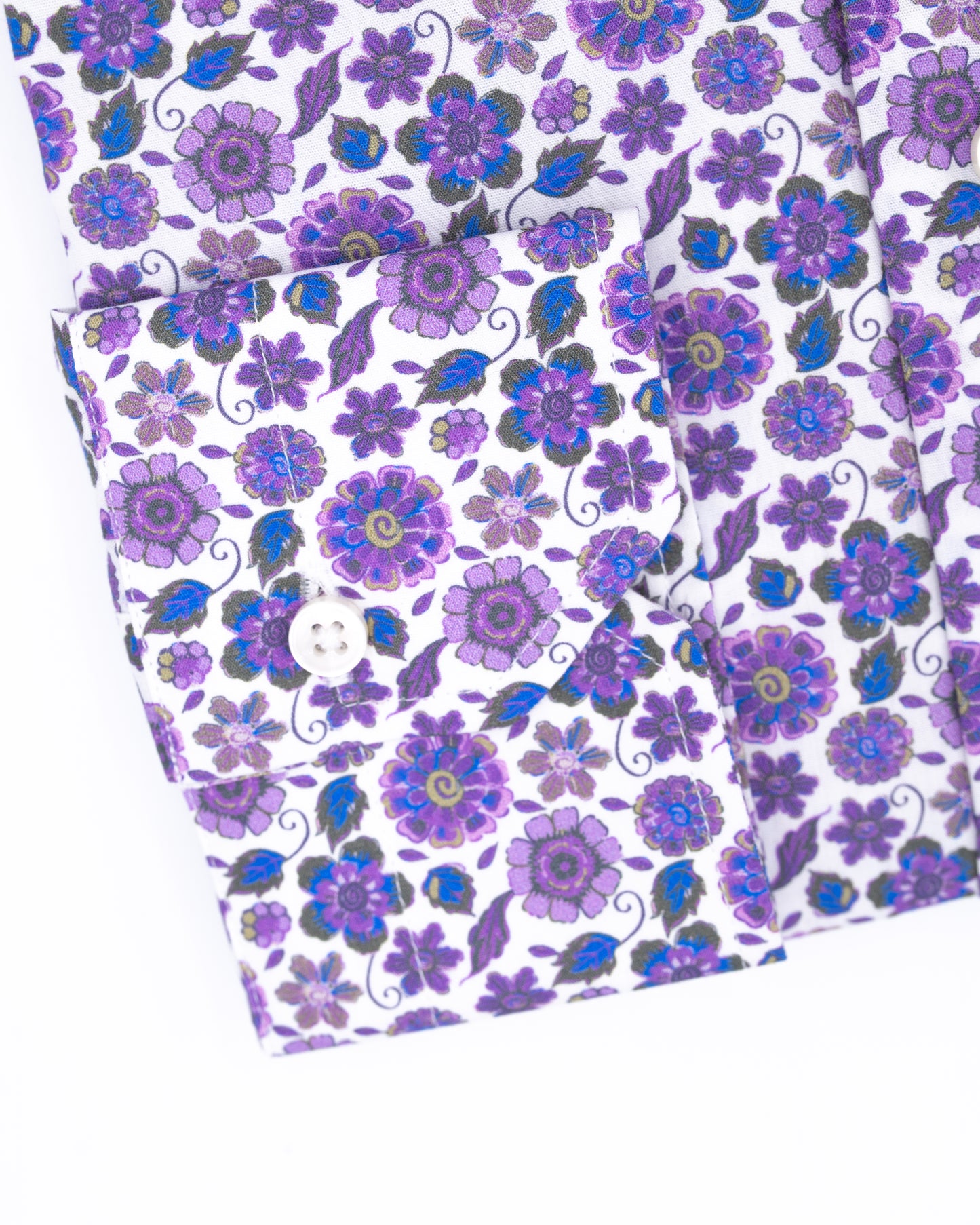 Camicia Cotone fiori viola