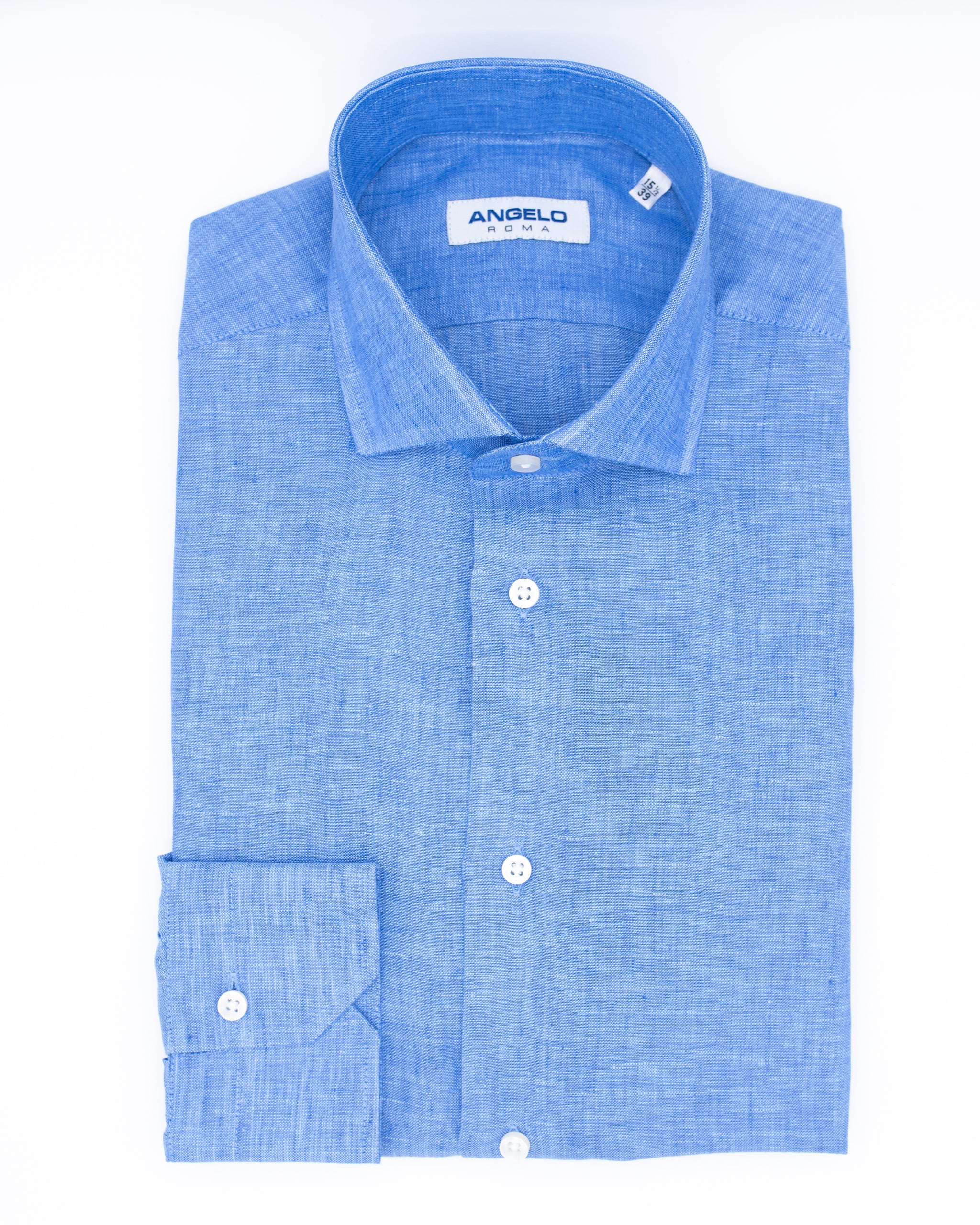 Regular fit shirt with pleats - French collar 100% linen