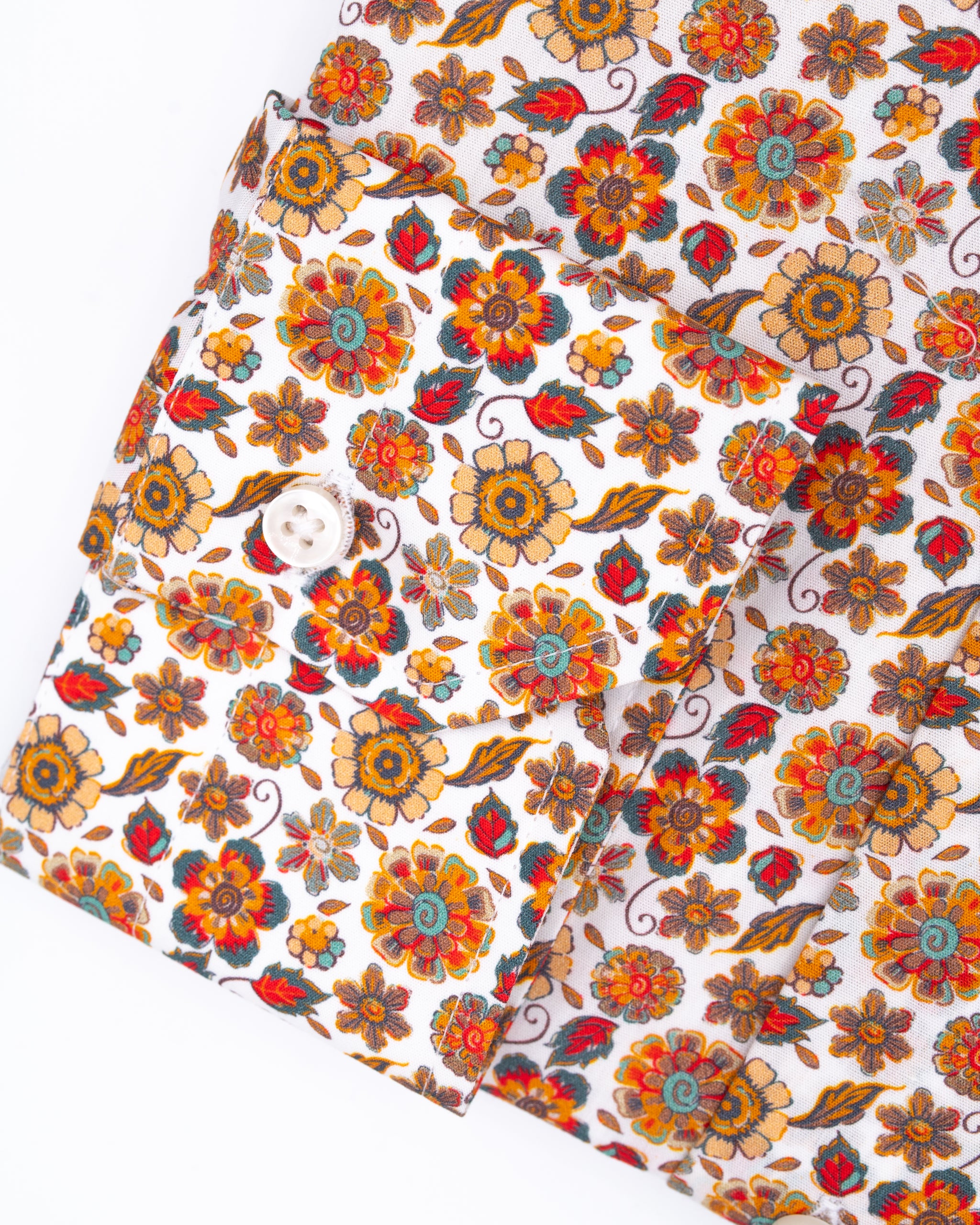 Regular fit shirt with pleats - French collar 100% printed cotton