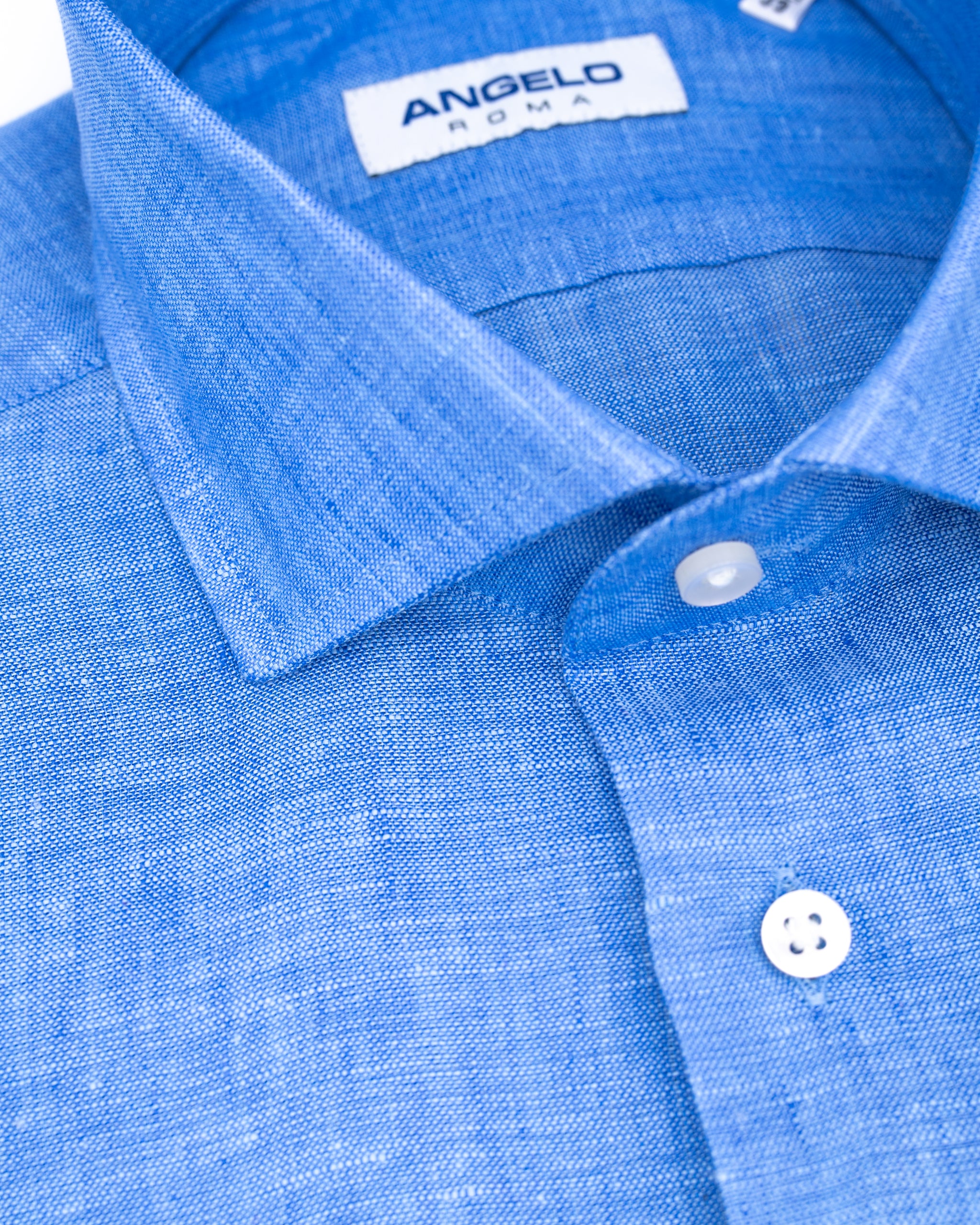 Regular fit shirt with pleats - French collar 100% linen