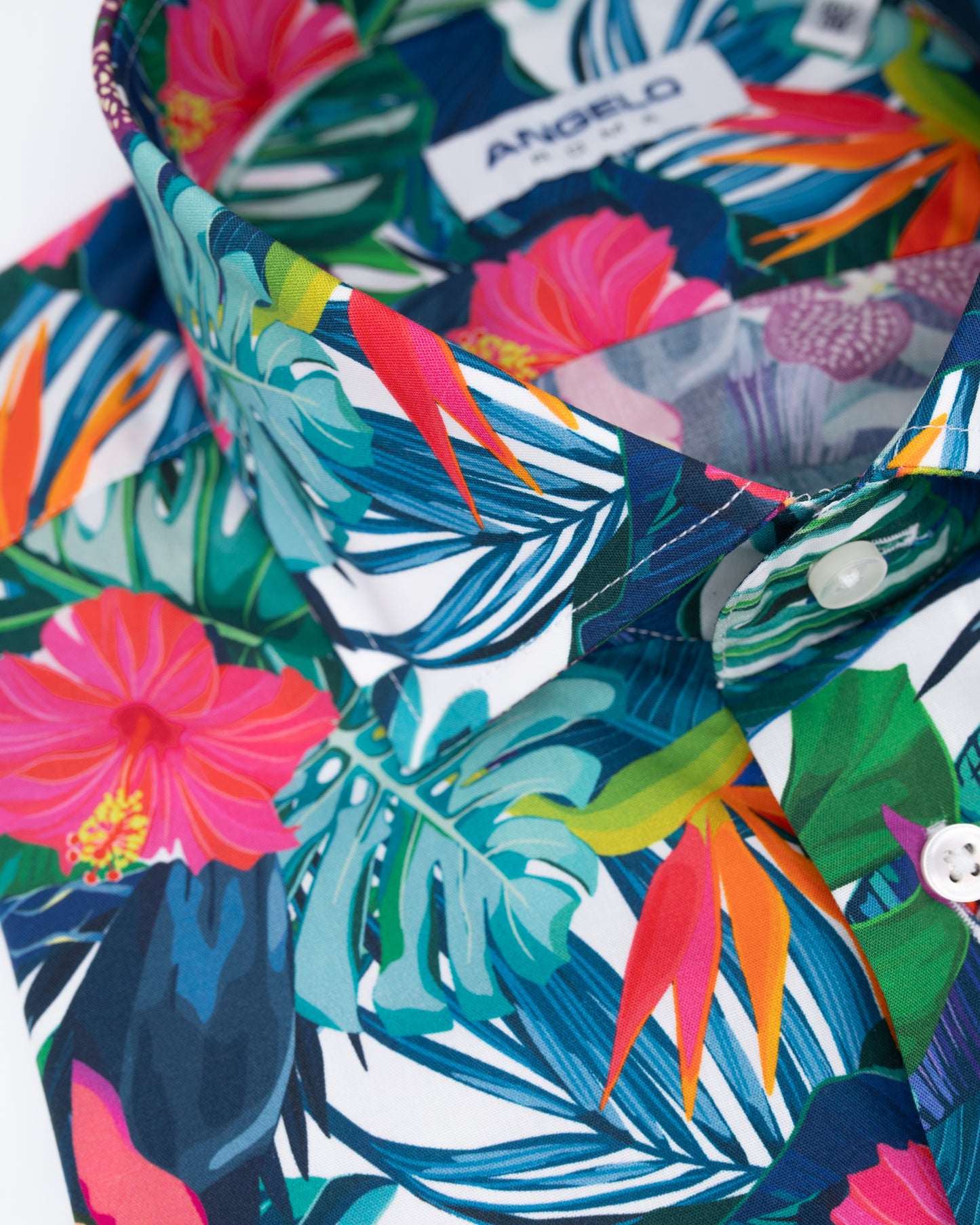 Regular fit shirt with pleats - French collar - Flower design